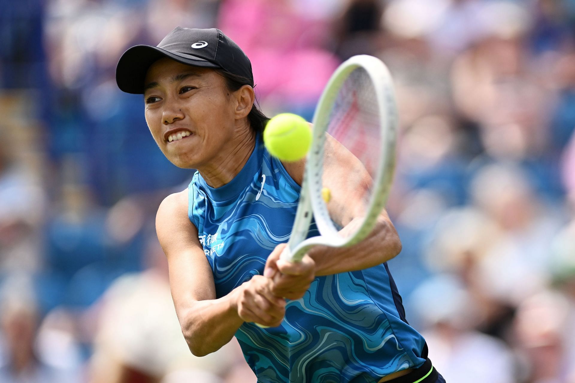 Zhang Shuai in action at the Rothesay International in Eastbourne