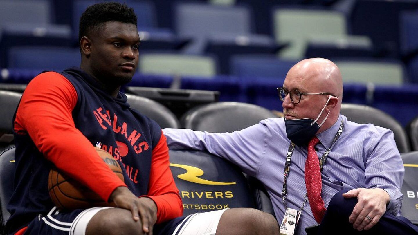 David Griffin with Zion Williamson - Pelicans