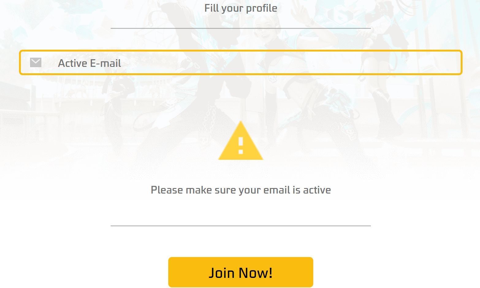 Tap on the &quot;Join Now!&quot; button (Image via Garena)