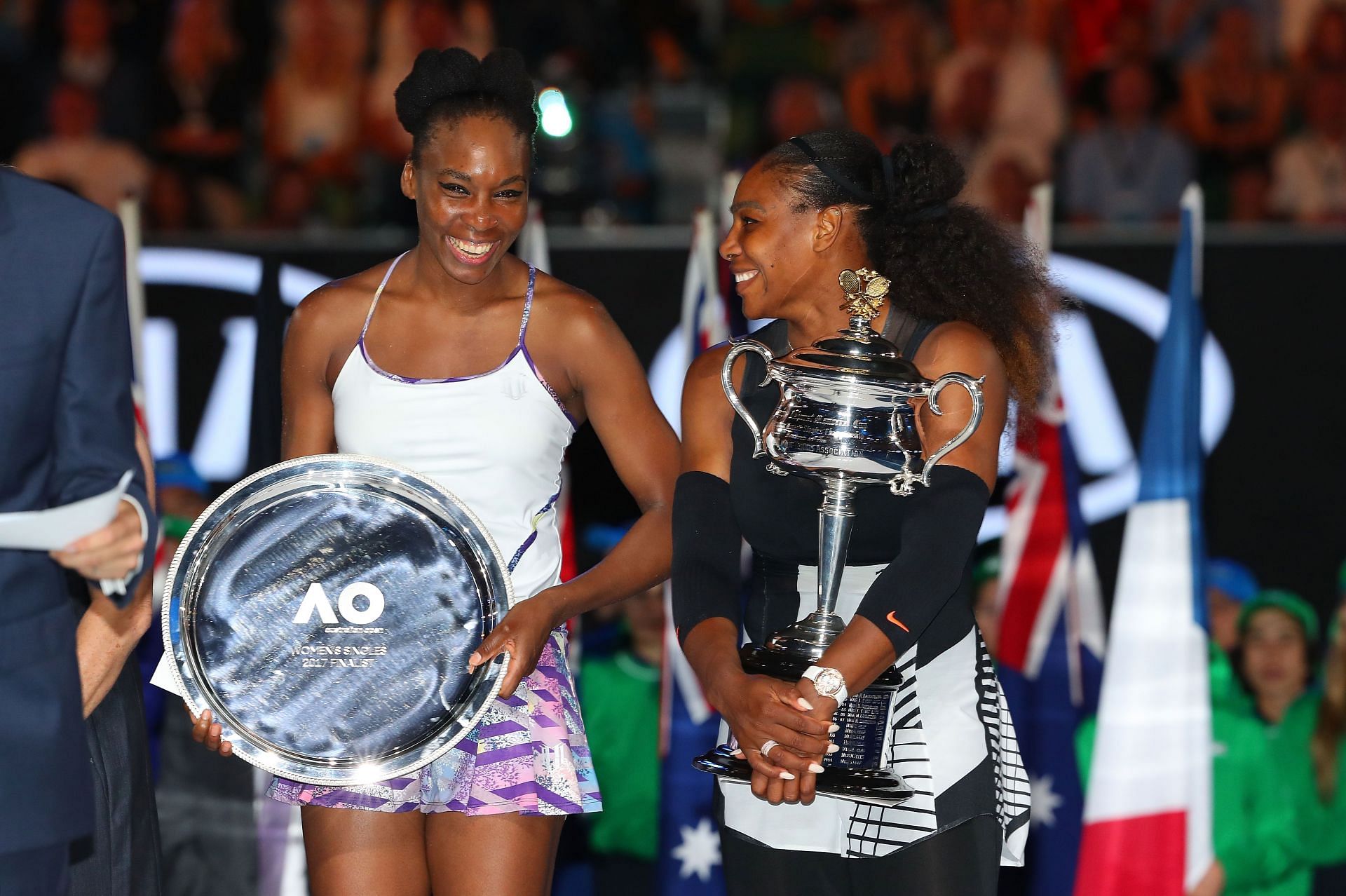 The Williams sisters after the 2017 Australian Open final