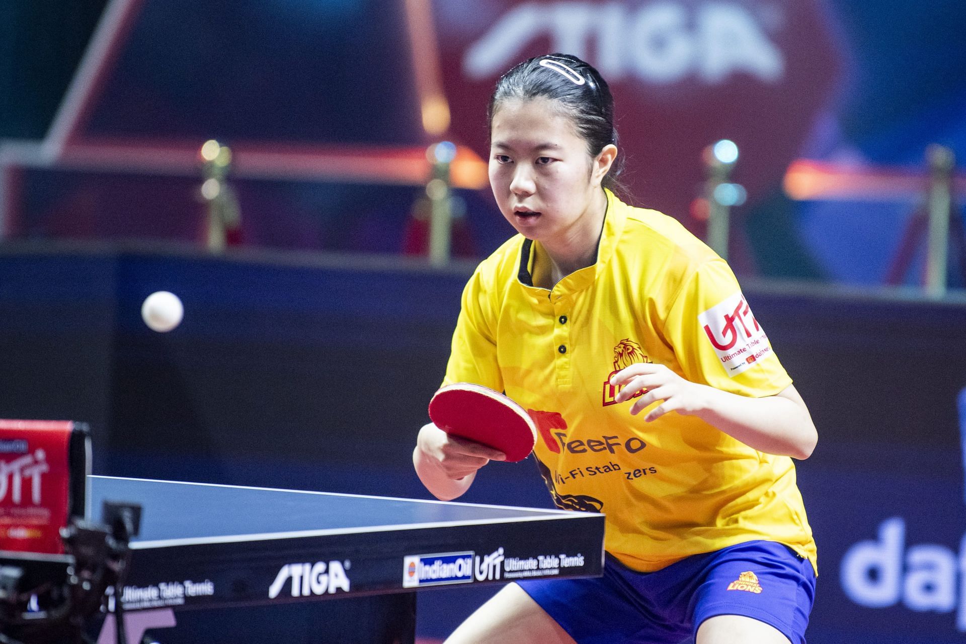 Yangzi Liu in action in Ultimate Table Tennis (PC: UTT Media)