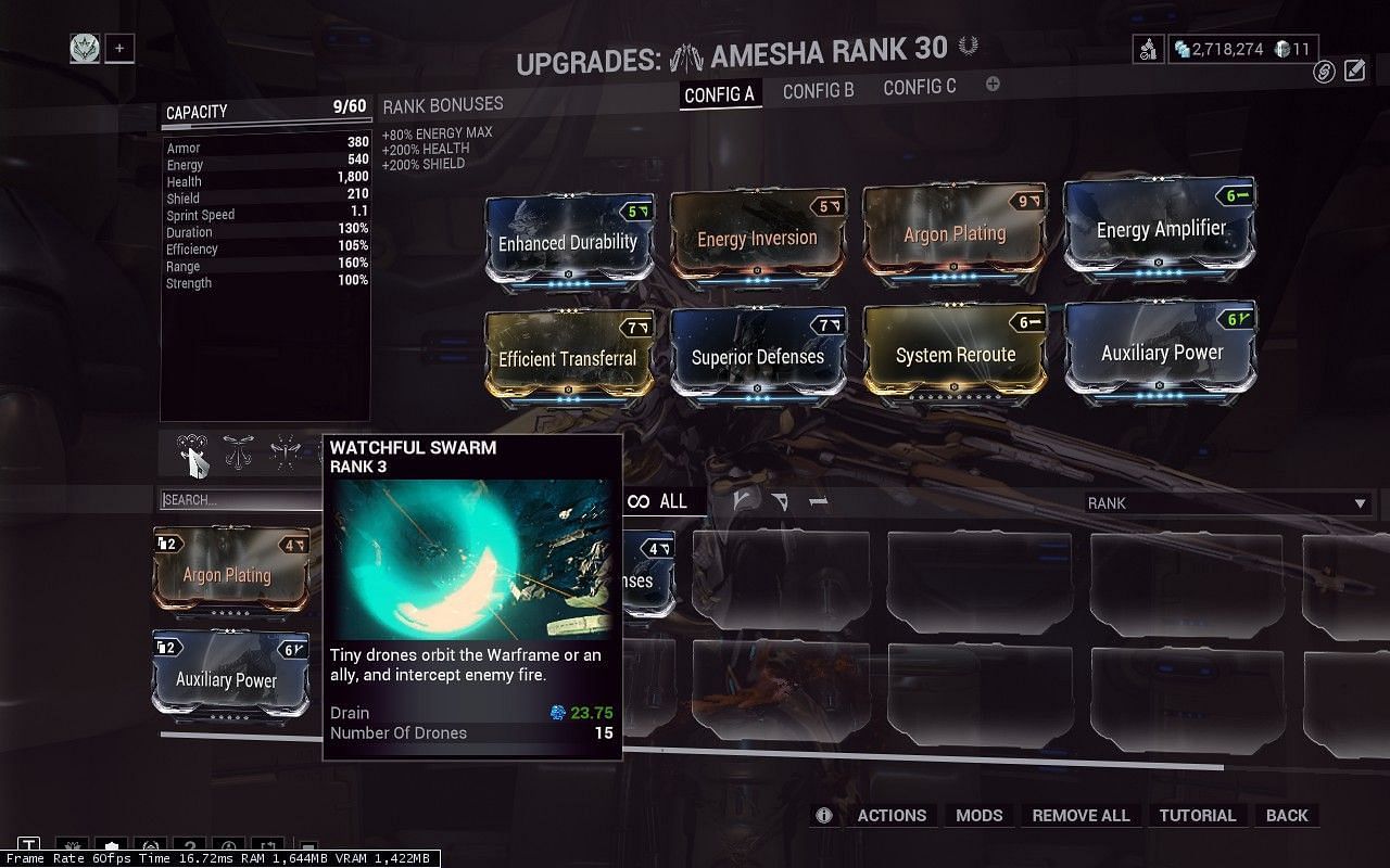 Even with an incomplete build, Amesha is the best Archwing in Warframe. (Image via Digital Extremes)
