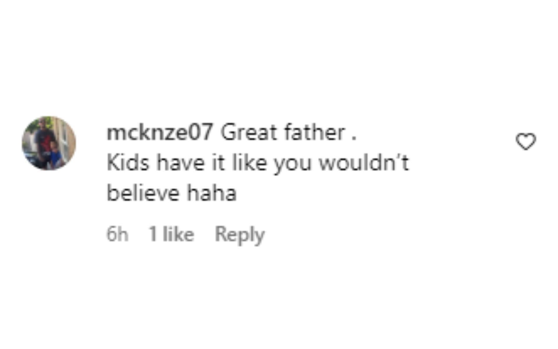 A fan called McGregor a &quot;great father.&quot;