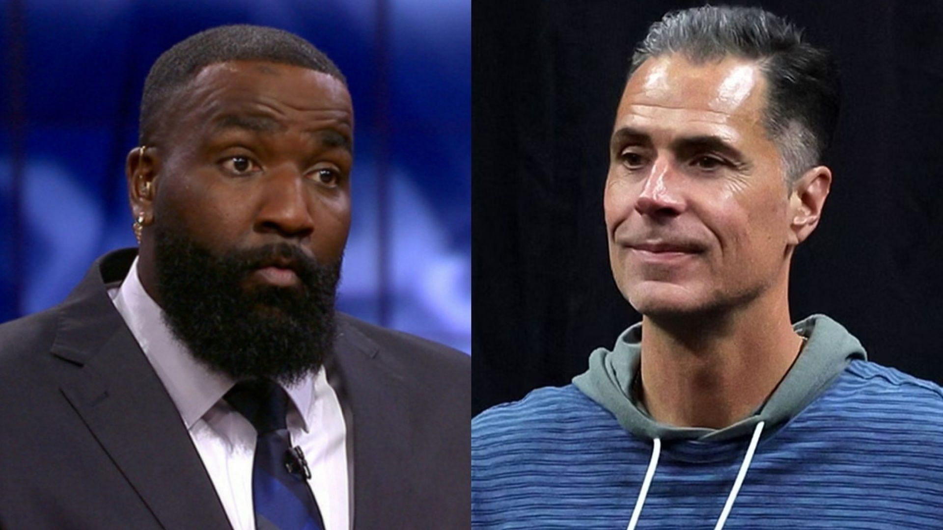 Kendrick Perkins and Rob Pelinka.