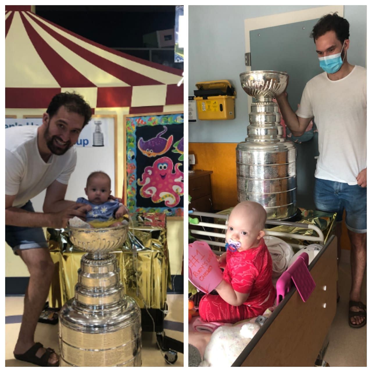 In Photos: Golden Knights captain Mark Stone makes children's hospital  visit with Stanley Cup