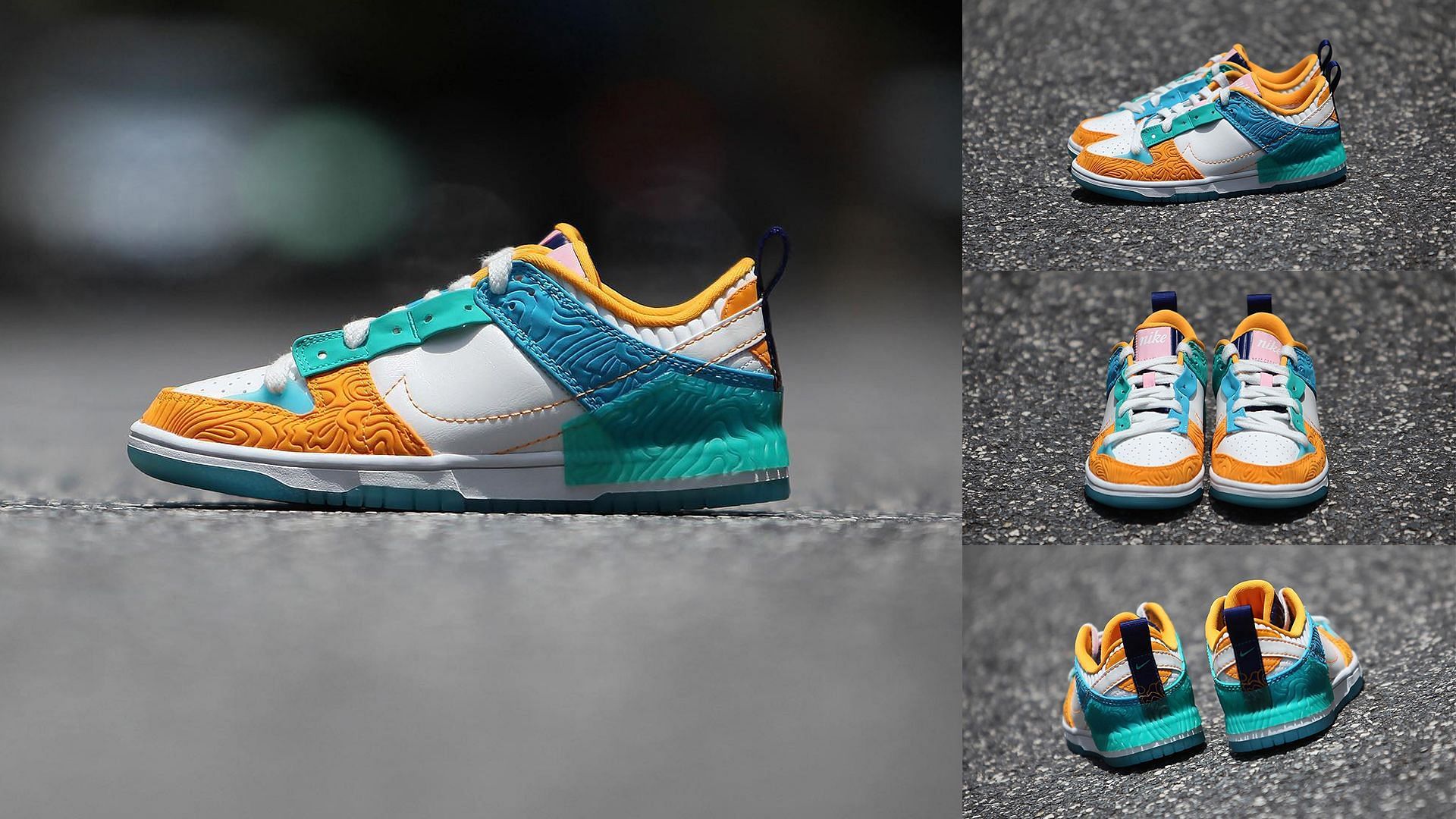 The upcoming Serena Williams Design Team x Nike Dunk Low Disrupt 2 sneakers come clad in multiple vibrant hues (Image via Sportskeeda)