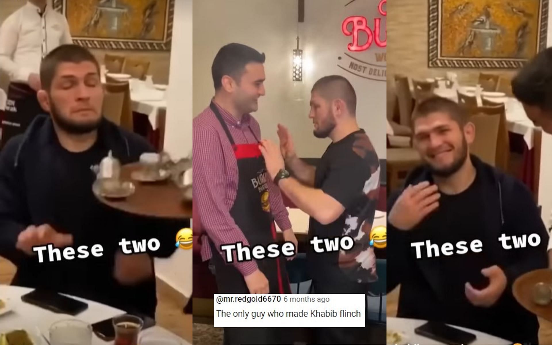 Screenshots of CZN Burak pranking Khabib Nurmagomedov [Images Courtesy: @espnmma on YouTube]