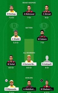 NCA vs ASR Fantasy Suggestion Team 2