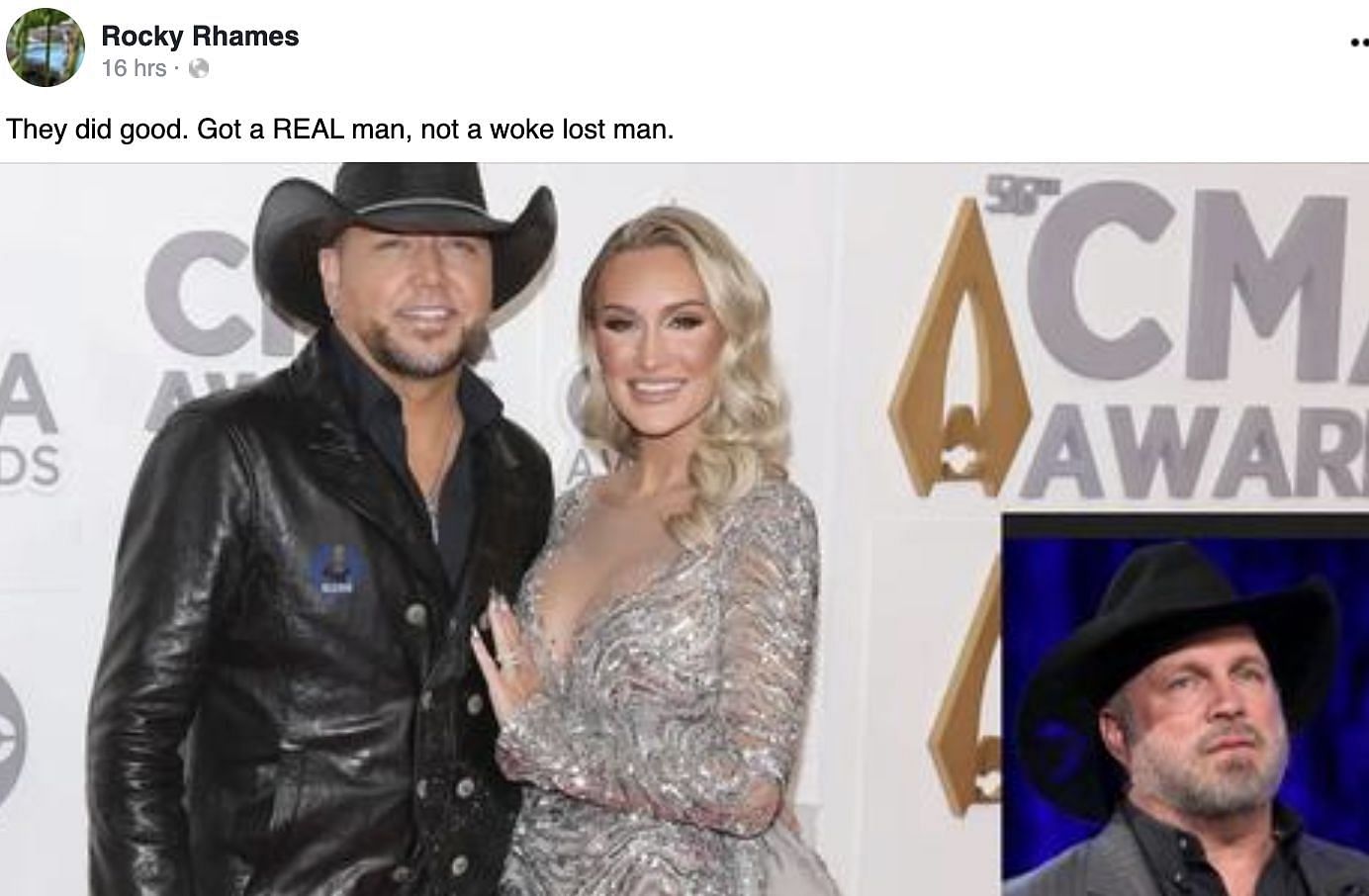 Fake news of Aldean replacing Brooks being spread on social media. (Image via Facebook)