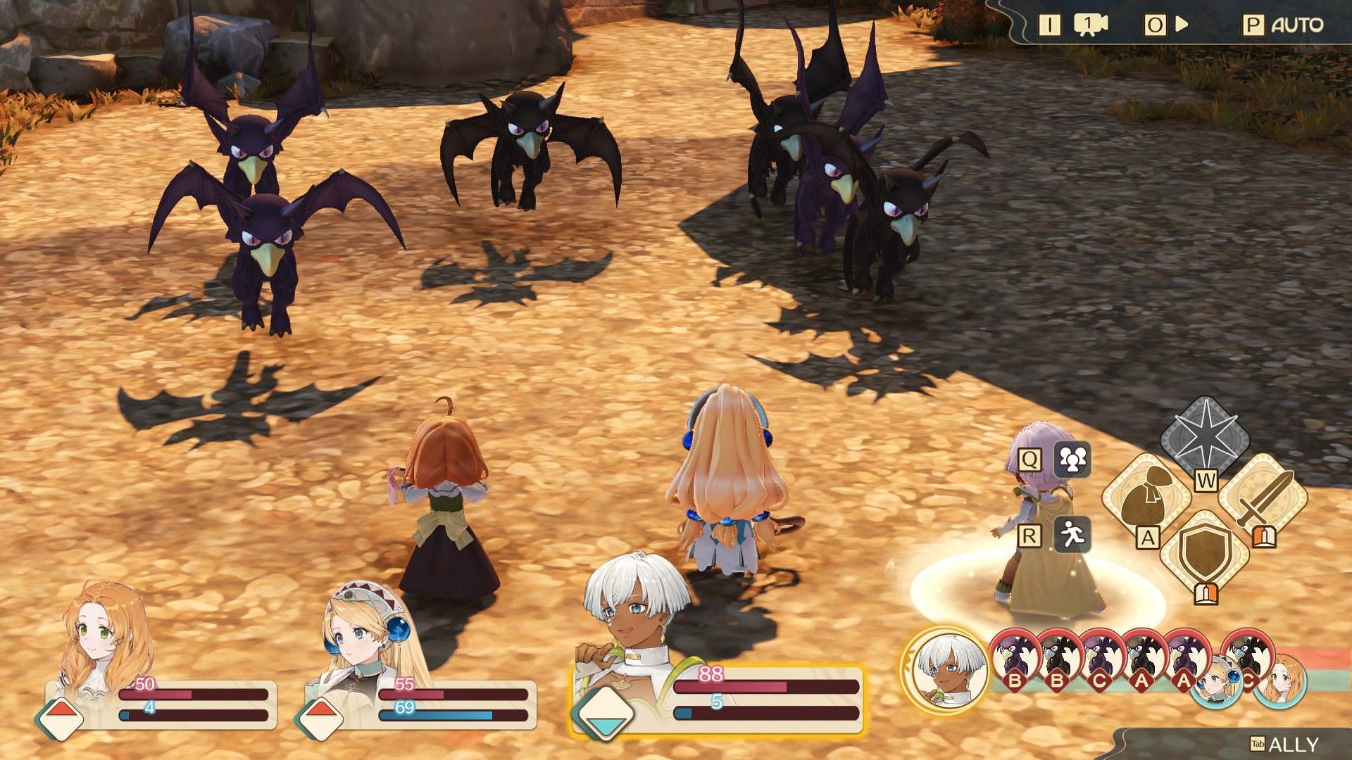 Combat is simple but pick your exploration locations wisely as enemy levels differ between areas (Screenshot from Atelier Marie Remake)