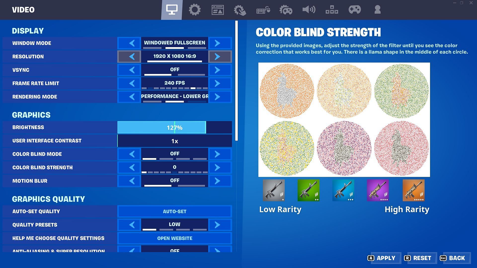 Best Display and Graphics settings to play Competitive mode (2023) (Image via Epic Games/Fortnite).