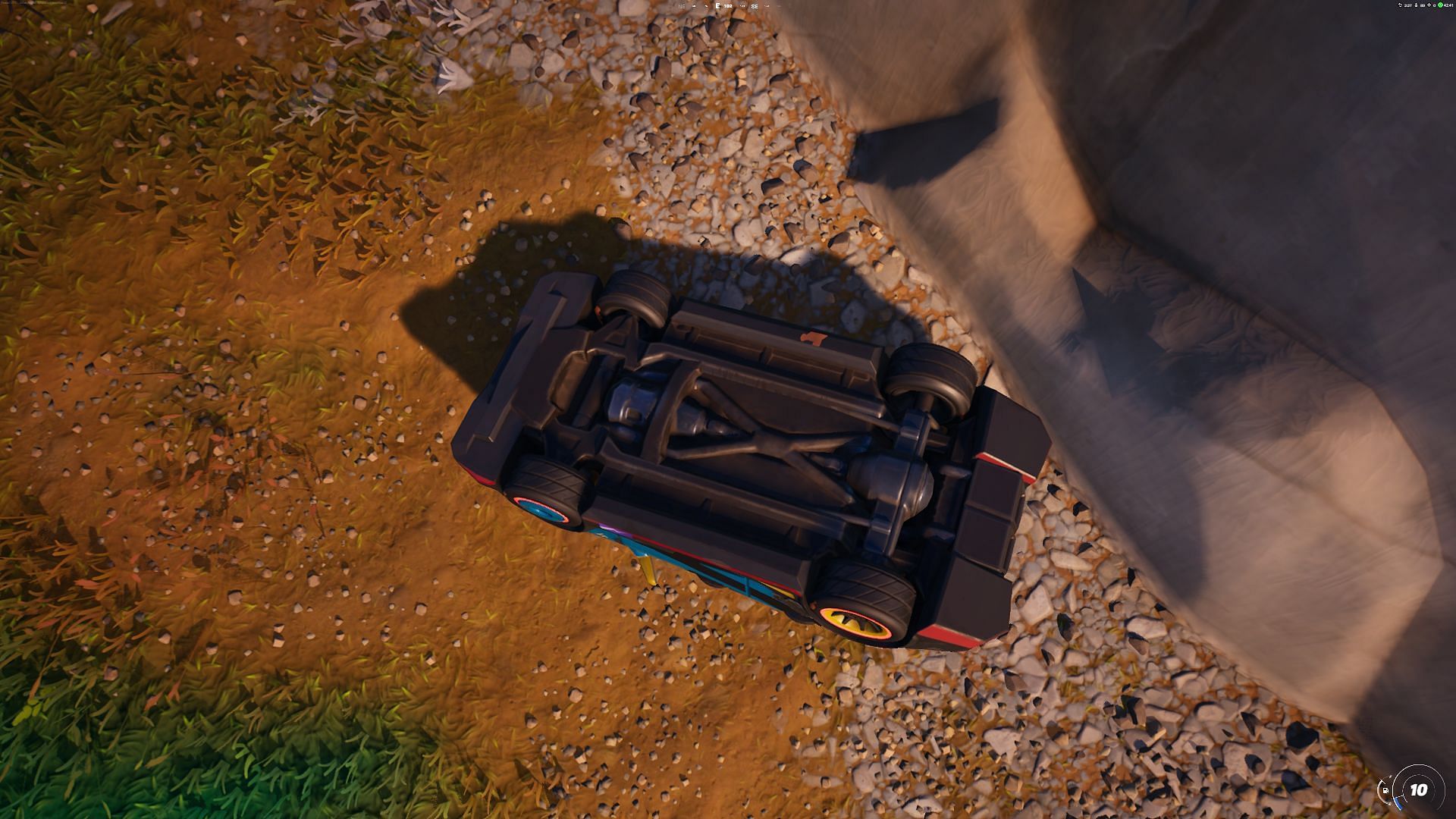 Flipping vehicles in Fortnite is tough work (Image via Epic Games/Fortnite)