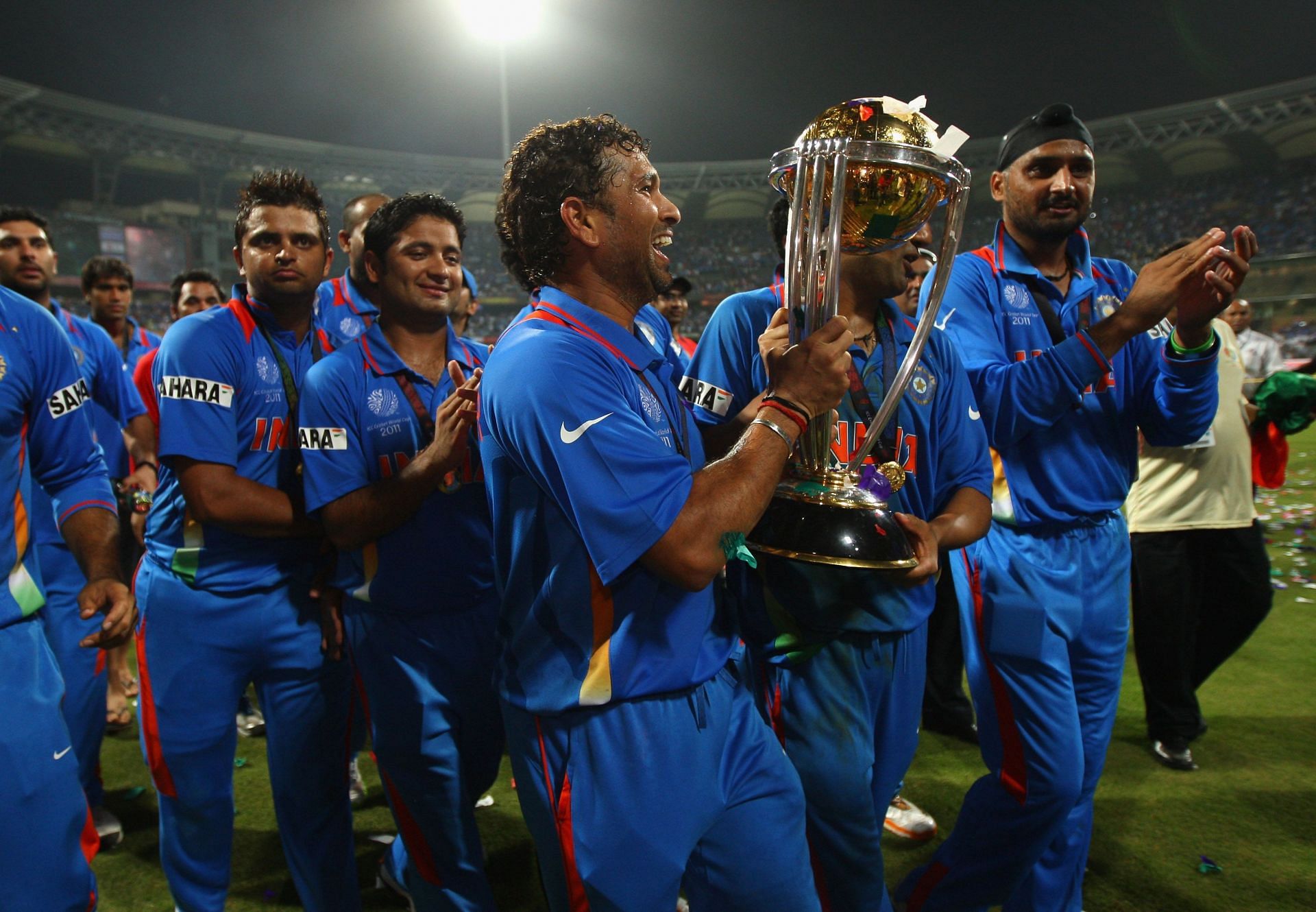 The Men in Blue celebrate after winning the 2011 World Cup. (Pic: Getty Images)
