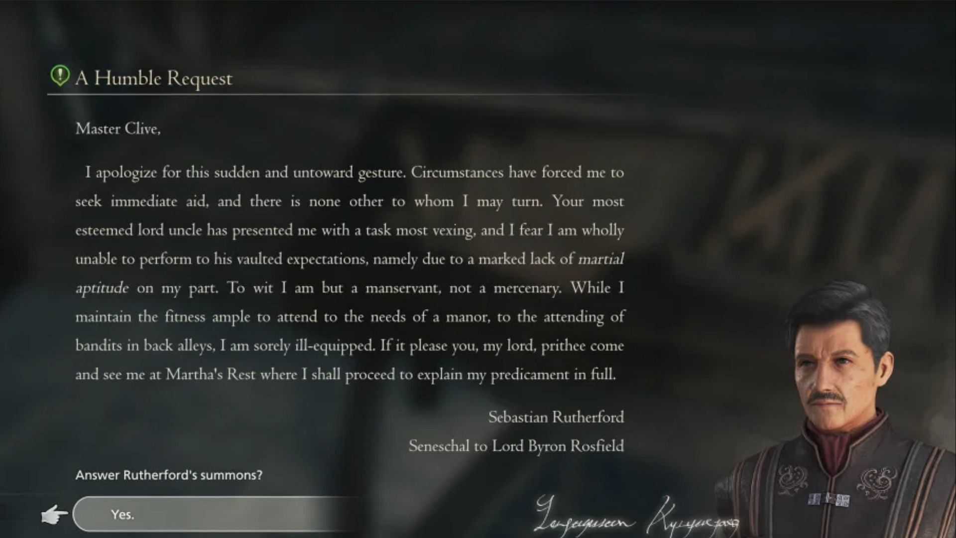 Rutherford&#039;s request (Credits: Square Enix)