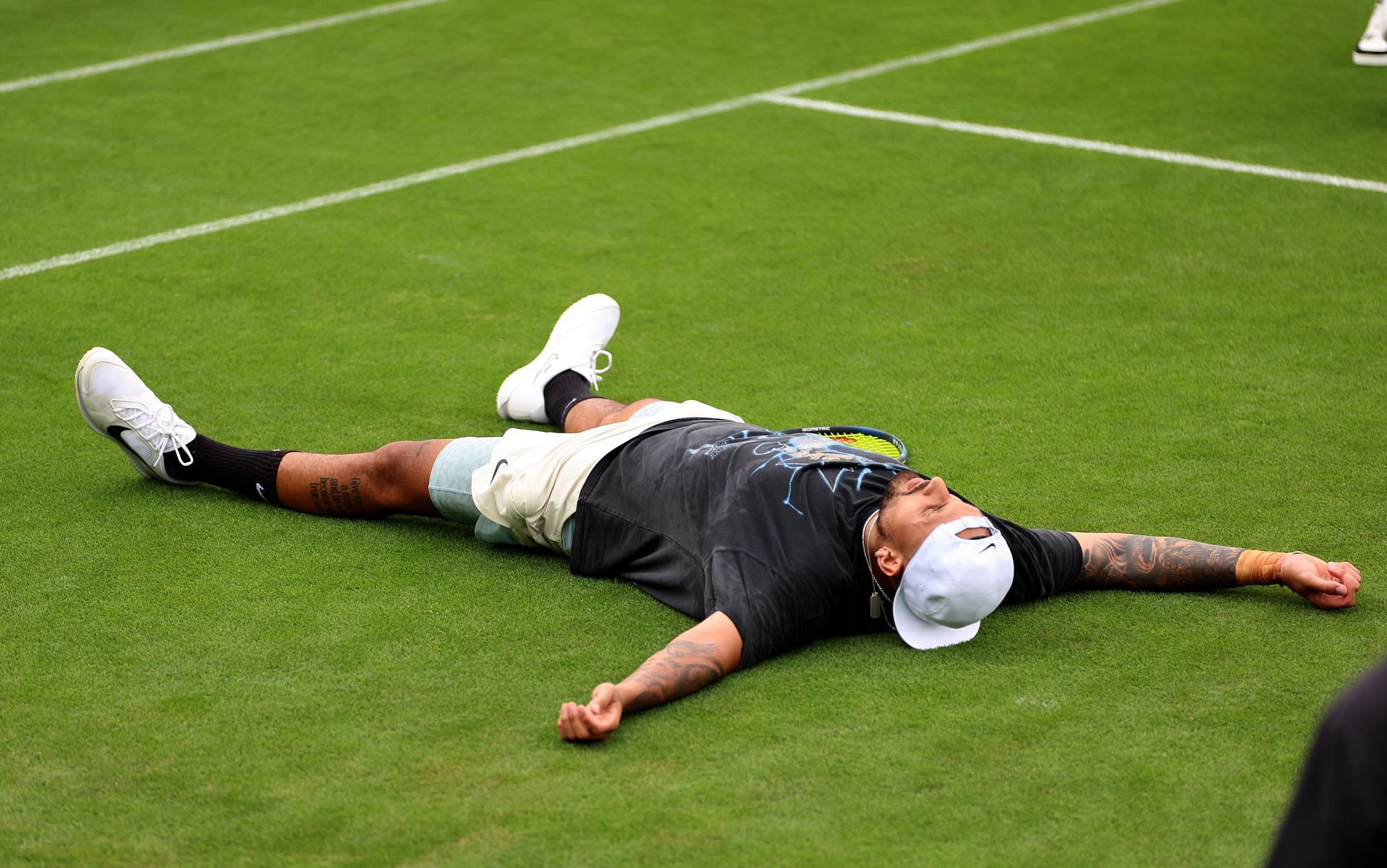 Nick Kyrgios at the 2023 Wimbledon Championships.