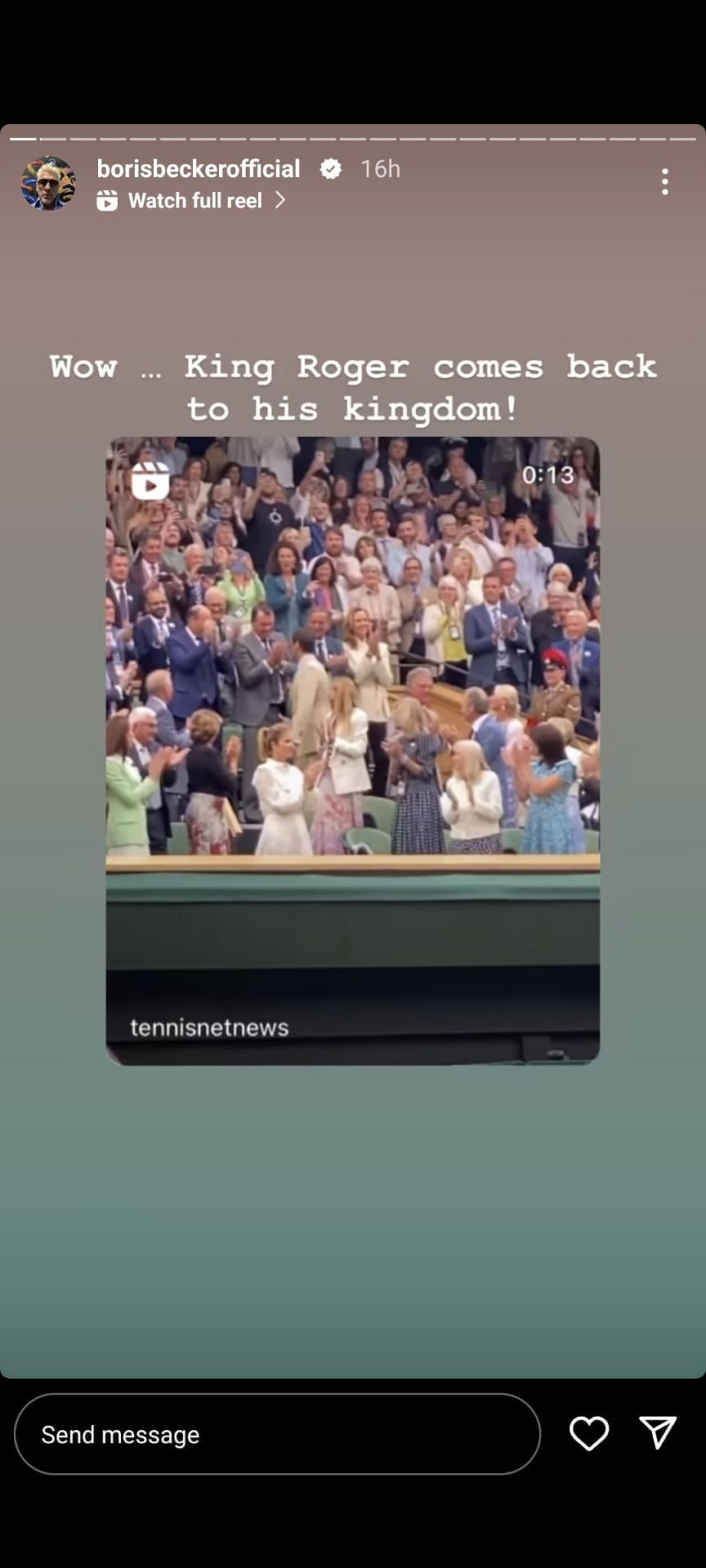 Screengrab from Boris Becker&#039;s post