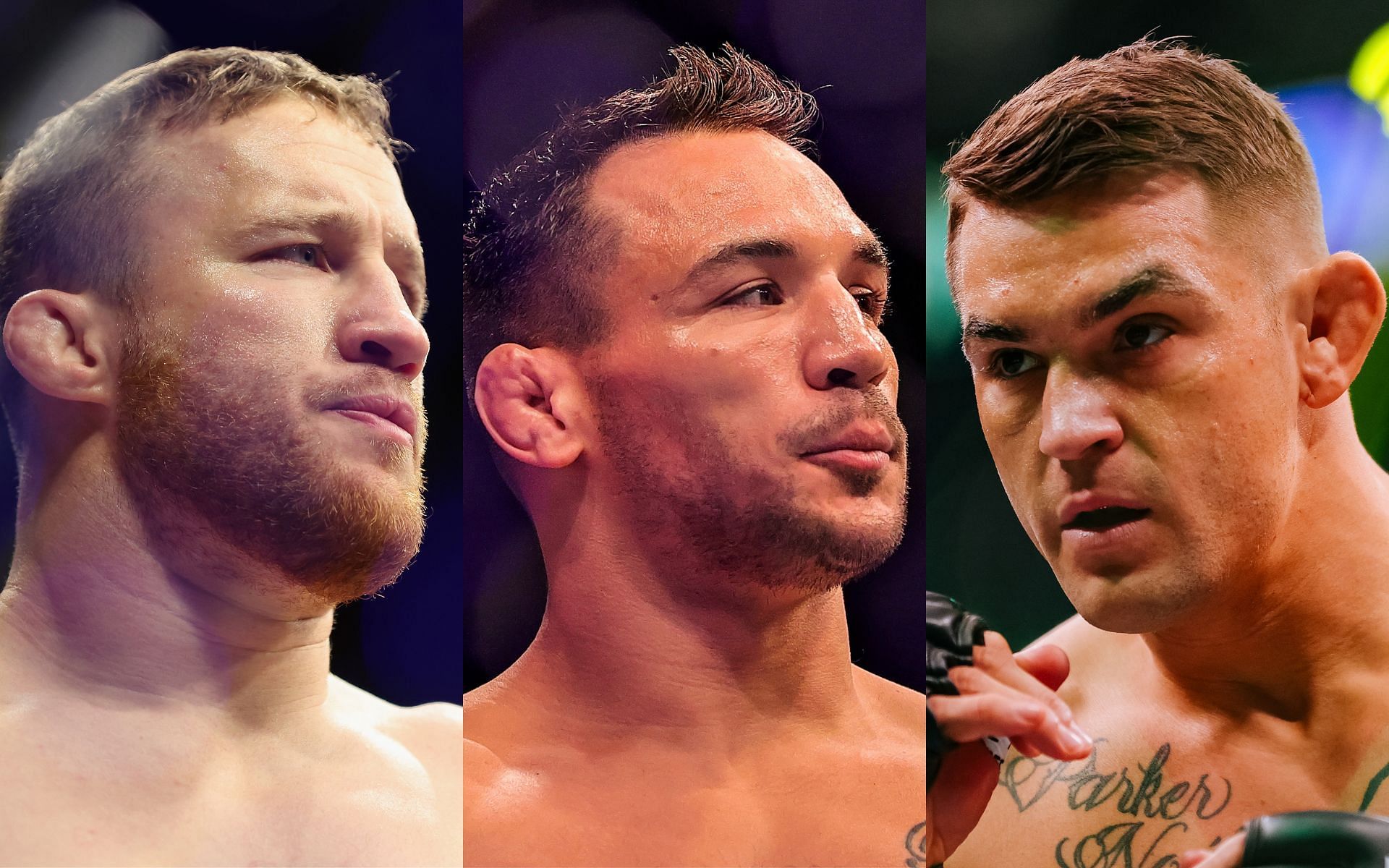 Justin Gaethje (Left), Michael Chandler (Middle), and Dustin Poirier (Right)