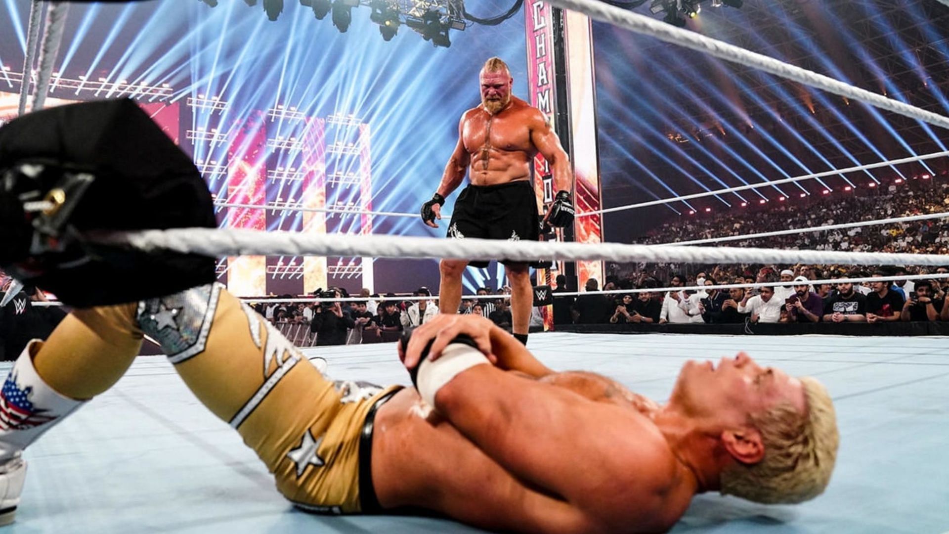 Brock Lesnar defeated Cody Rhodes at WWE Night of Champions 2023.