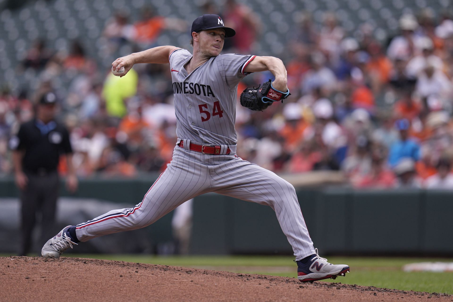Sonny Gray of the Minnesota Twins pitches against the Baltimore Orioles.