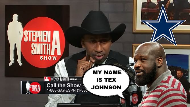 When Shaquille O'Neal pranked Stephen A. Smith on his own show for mocking the Cowboys - "My name is Tex Johnson"