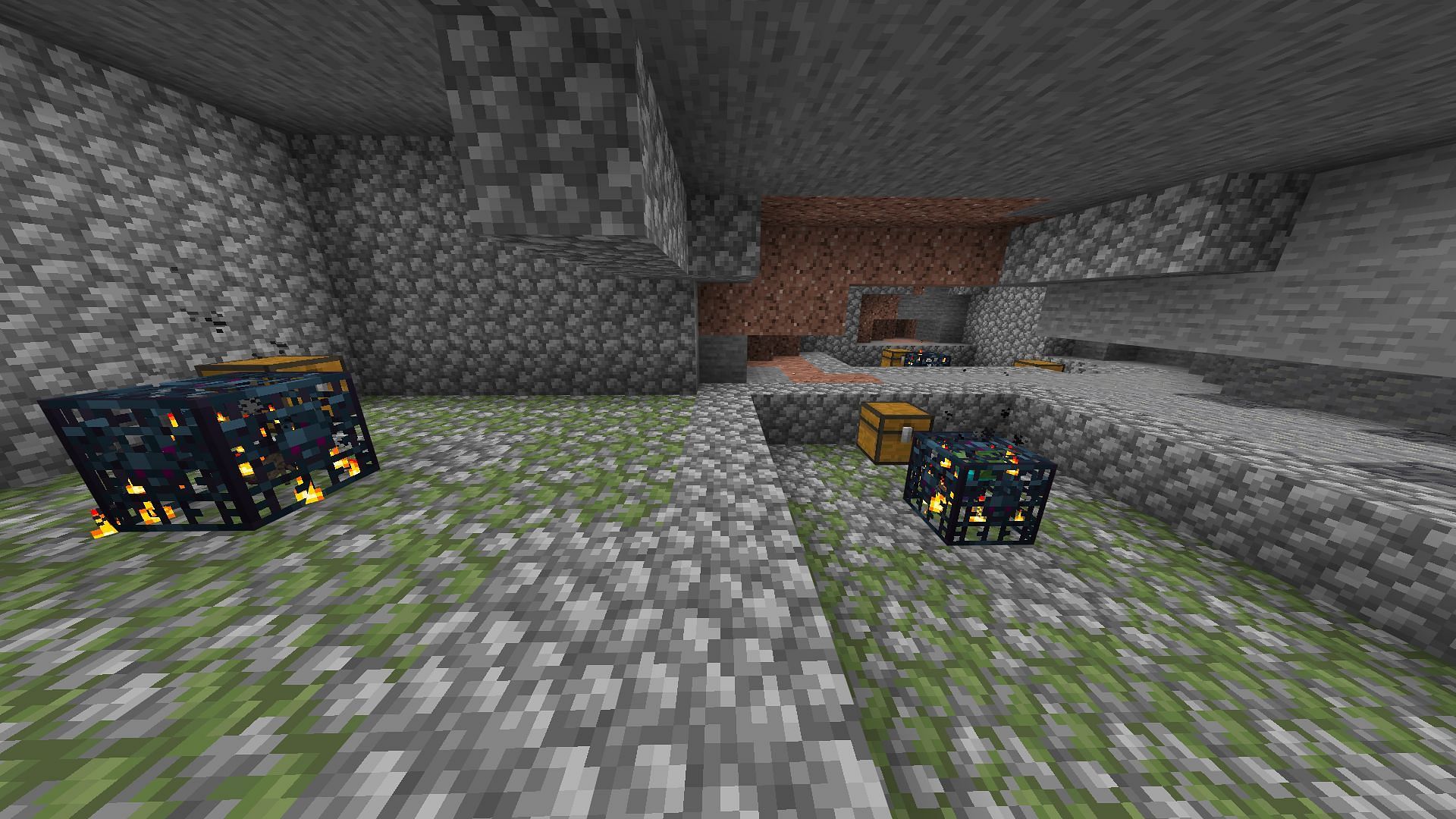Multiple strange generation gaffes can be found in this Bedrock seed (Image via Mojang)