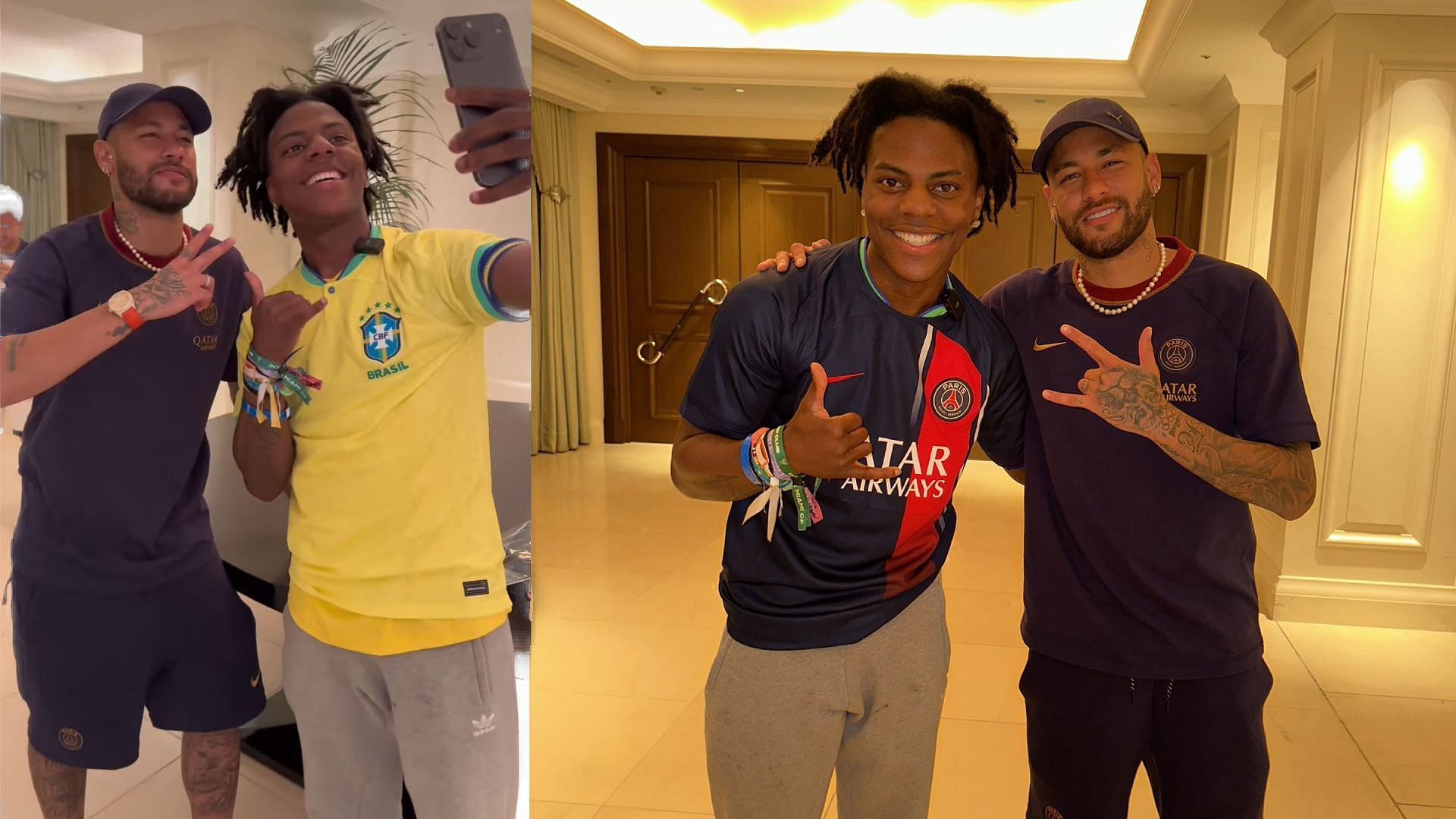 IShowSpeed met Neymar Jr (Image via IShowSpeed/Twitter,YouTube)