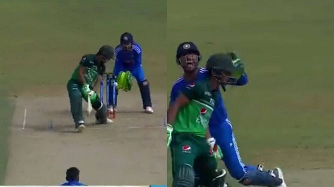 [Watch] "Finally breakthrough" - Manav Suthar helps India 'A' take a wicket after 103 balls against Pakistan 'A' in Emerging Teams Asia Cup final