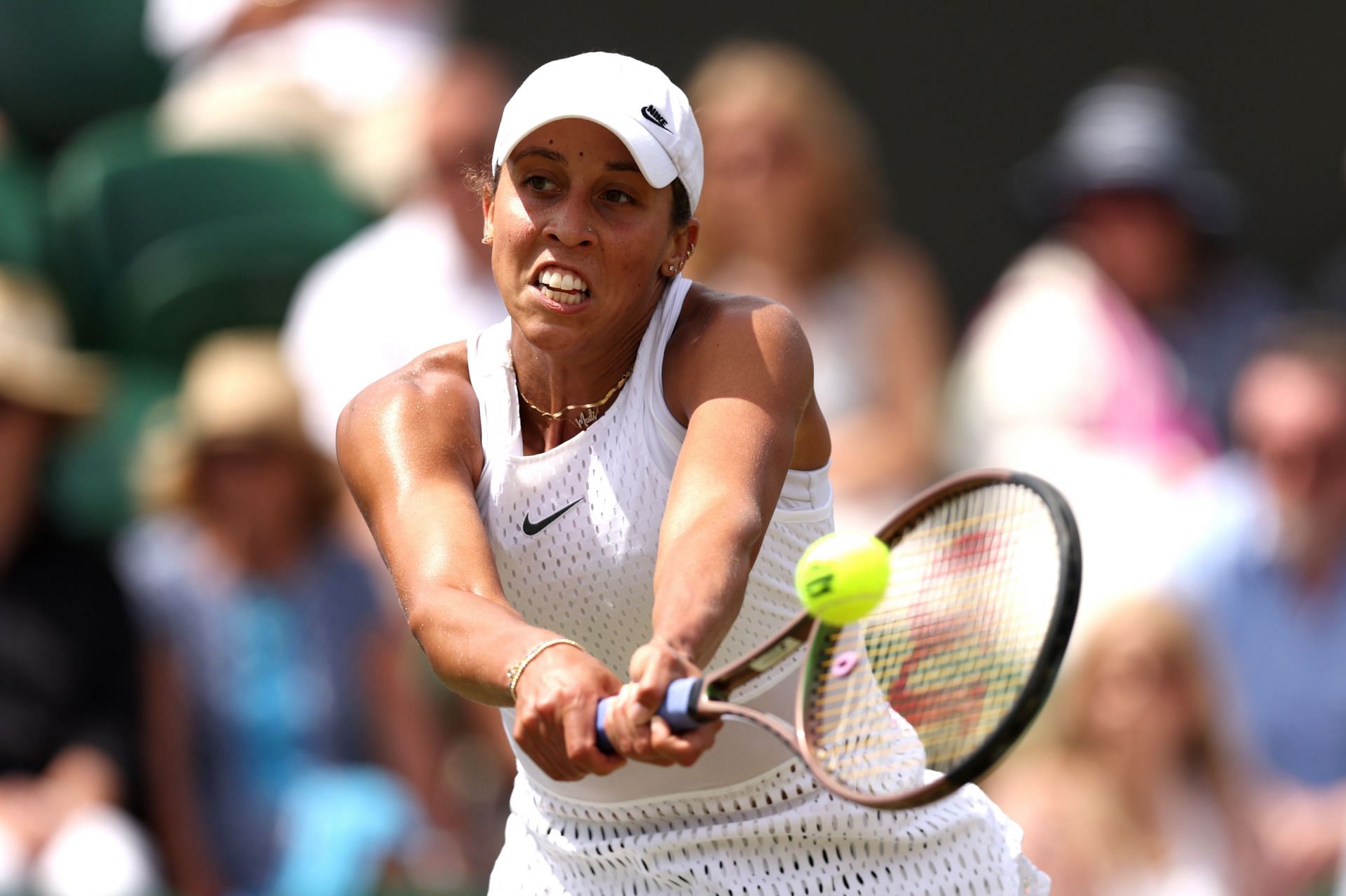 Madison Keys in action at Wimbledon 2023