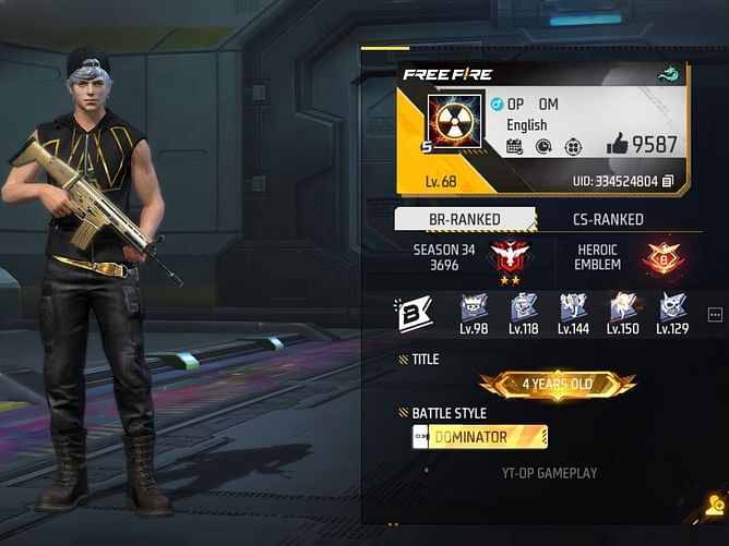 OP Gameplay's Free Fire ID, stats, rank, guild, and more