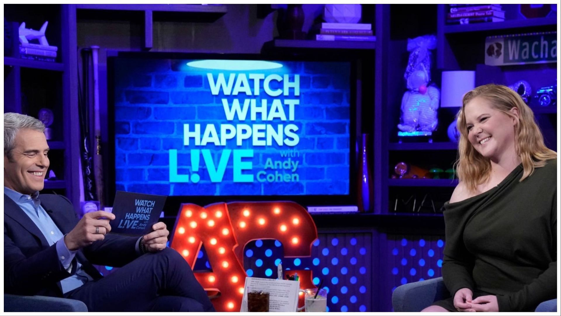 Amy Schumer at the Watch What Happens Live interview with Andy Cohen. (Image via Bravo/ Getty Images)