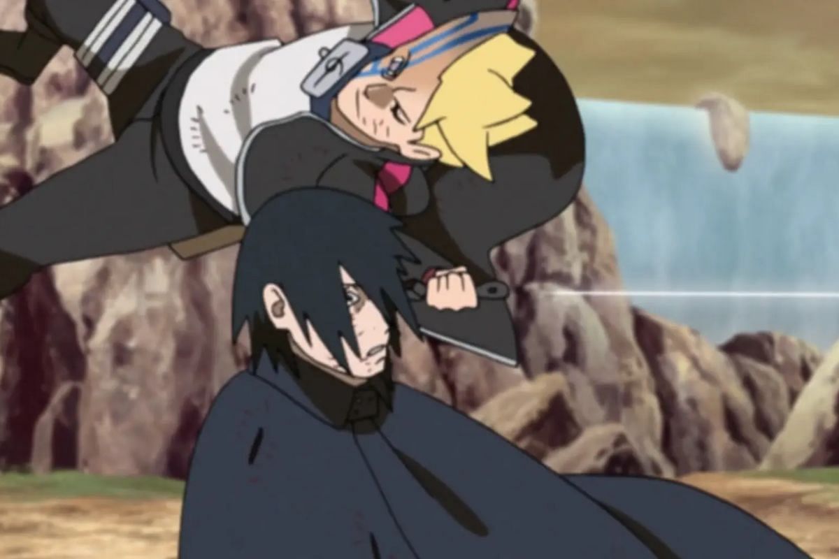 Borushiki&#039;s sudden ambush on Sasuke in Boruto: Naruto Next Generations (Image via Pierrot)