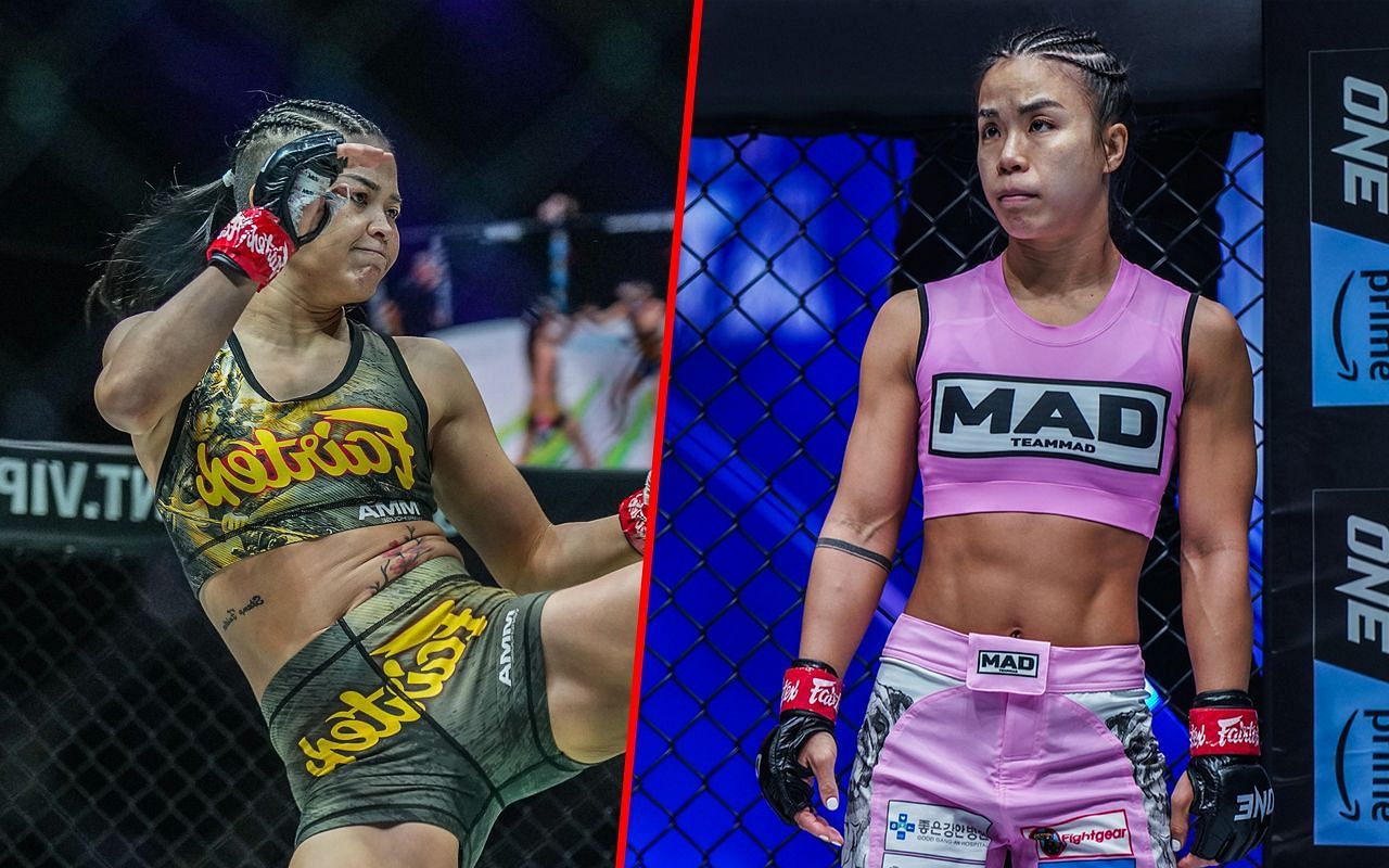 Stamp Fairtex (Left) faces Ham Seo Hee (Right) at ONE Fight Night 14