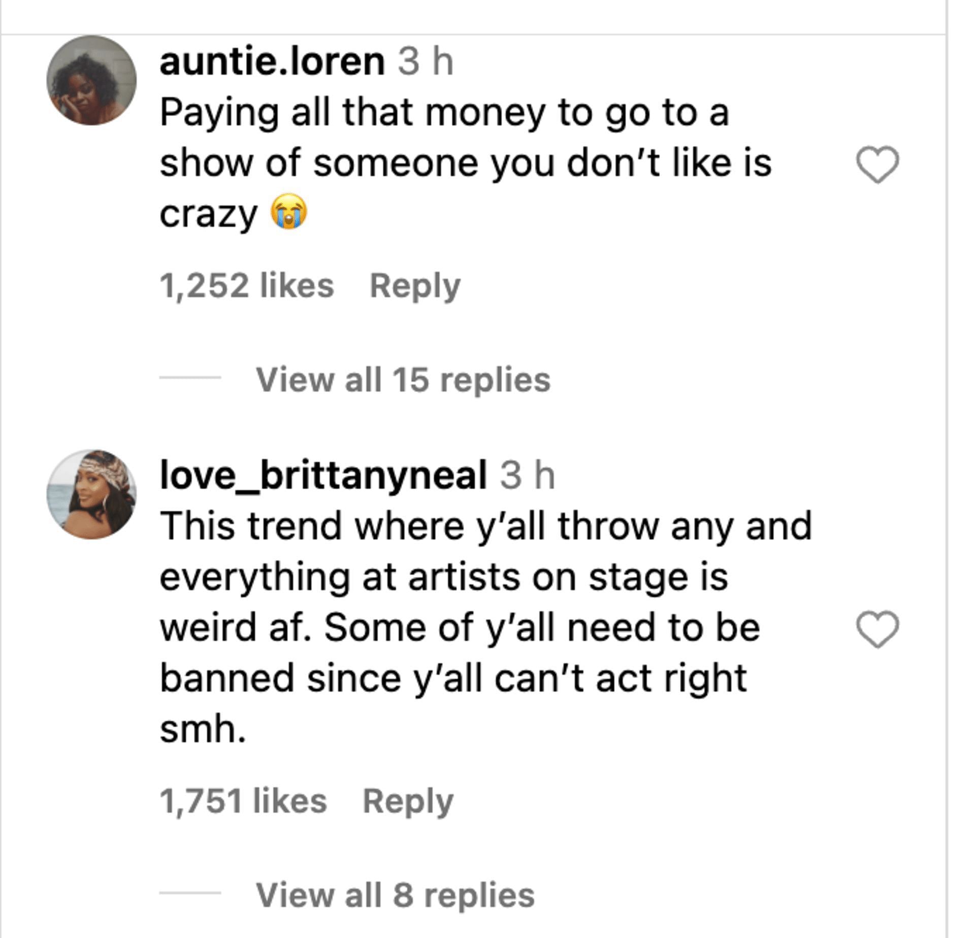 Social media users shared reactions after rapper threw a mic at one of the audience members. (Image via Twitter)