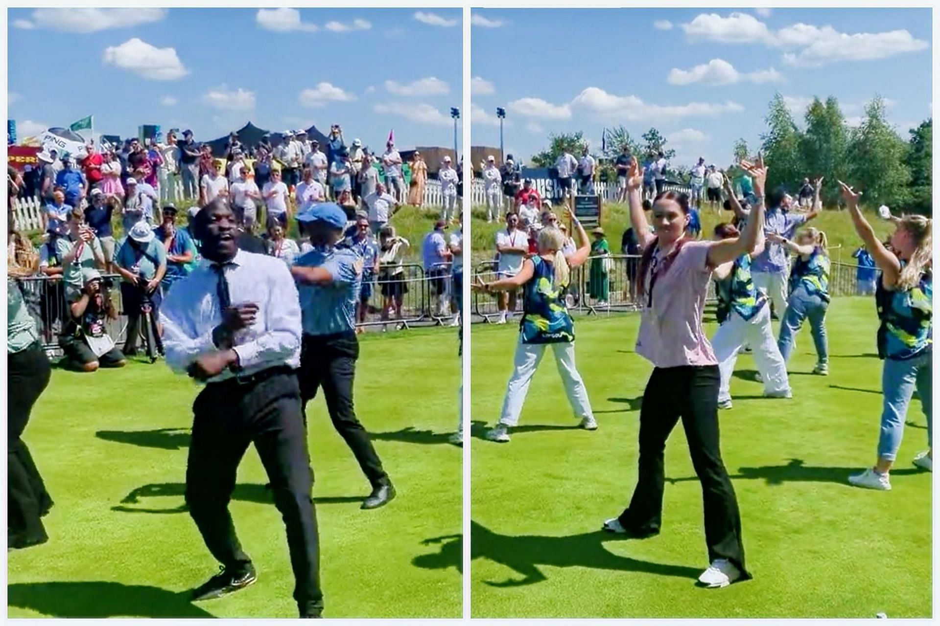 A flash mob broke out during the LIV Golf London(Image viaTwitter.com/thegolfeditor)