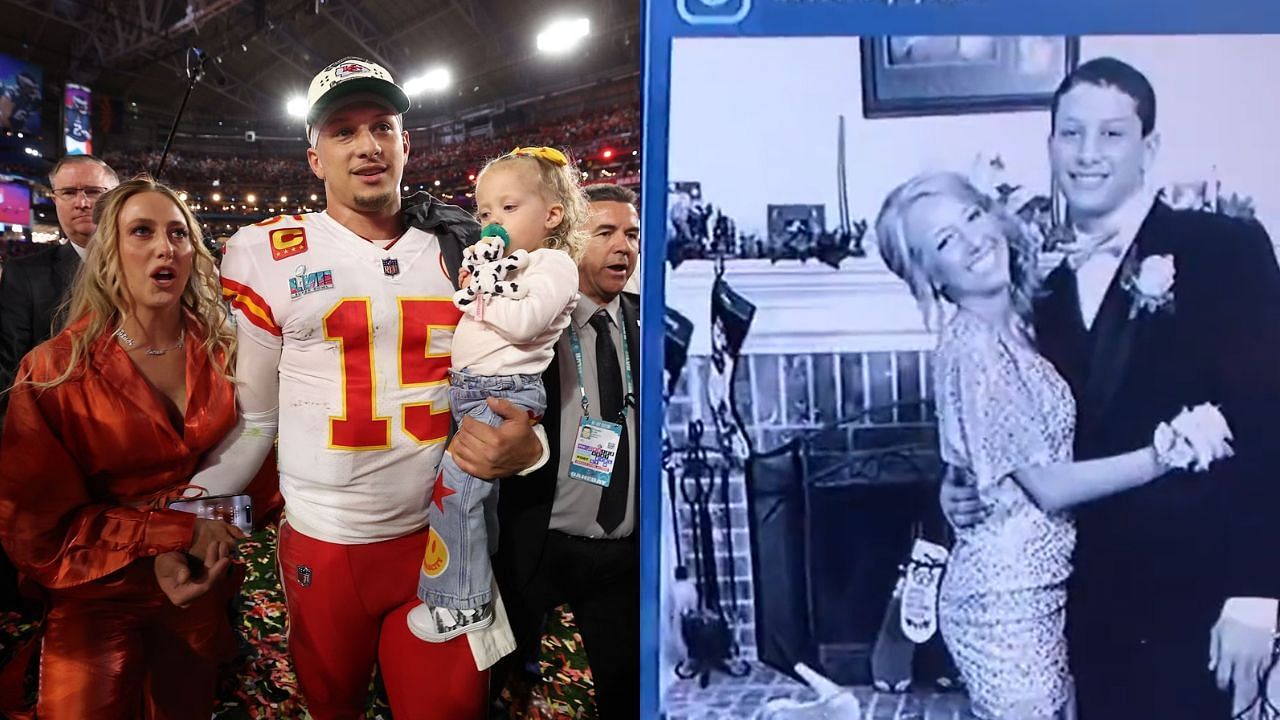 Patrick Mahomes opens up on his relationship with wife Brittany - left image via Getty, right image via Twitter/Netflix