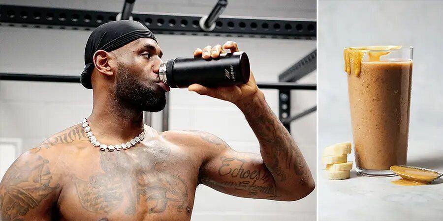 LeBron James having his protein shake