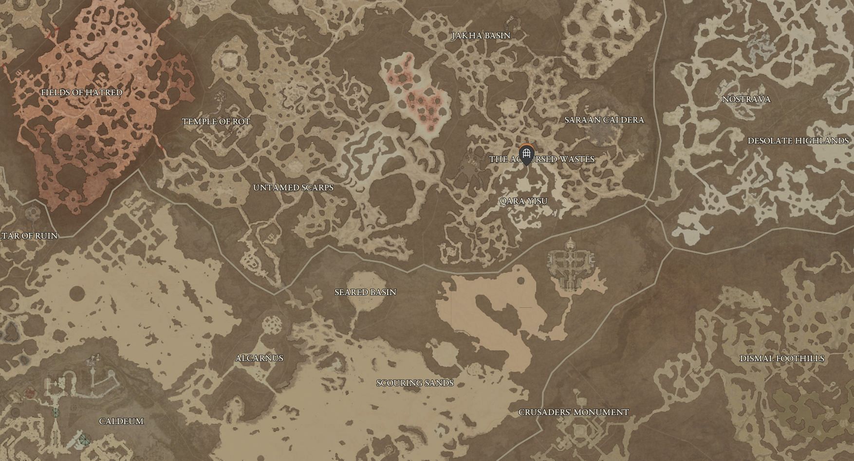 Shifting City Dry Steppes dungeon location (Screenshot via Mapgenie.io)