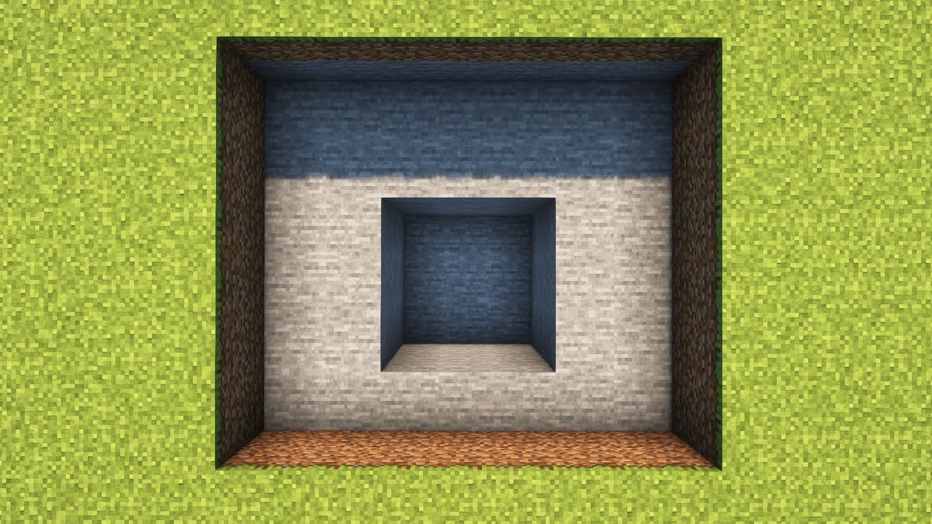 The second hole needs to be four blocks deep (Image via Mojang)