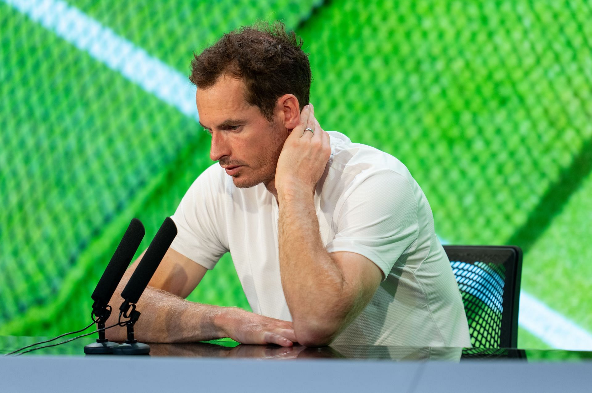 Andy Murray pictured at the 2023 Wimbledon Championships.