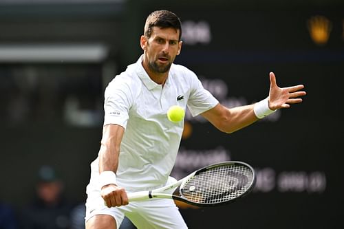 The Serb in action at the 2023 Wimbledon