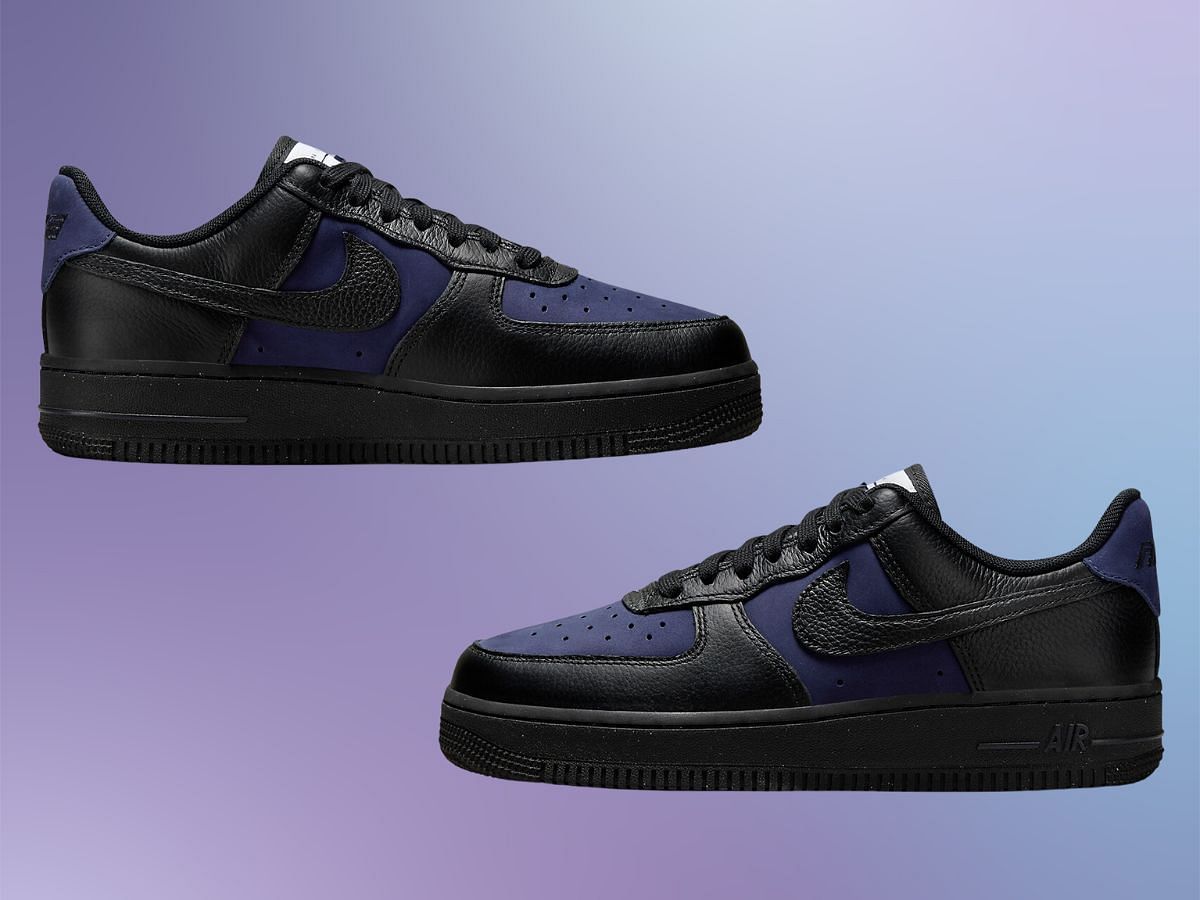 Nike AF 1 Low &ldquo;Black/Indigo&rdquo; (Image via SN)