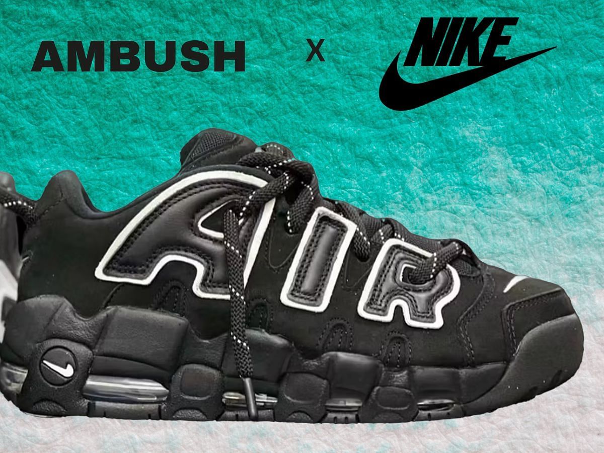 新品 AMBUSH × NIKE AIR MORE UPTEMPO LOW ブラック ホワイト 27cm