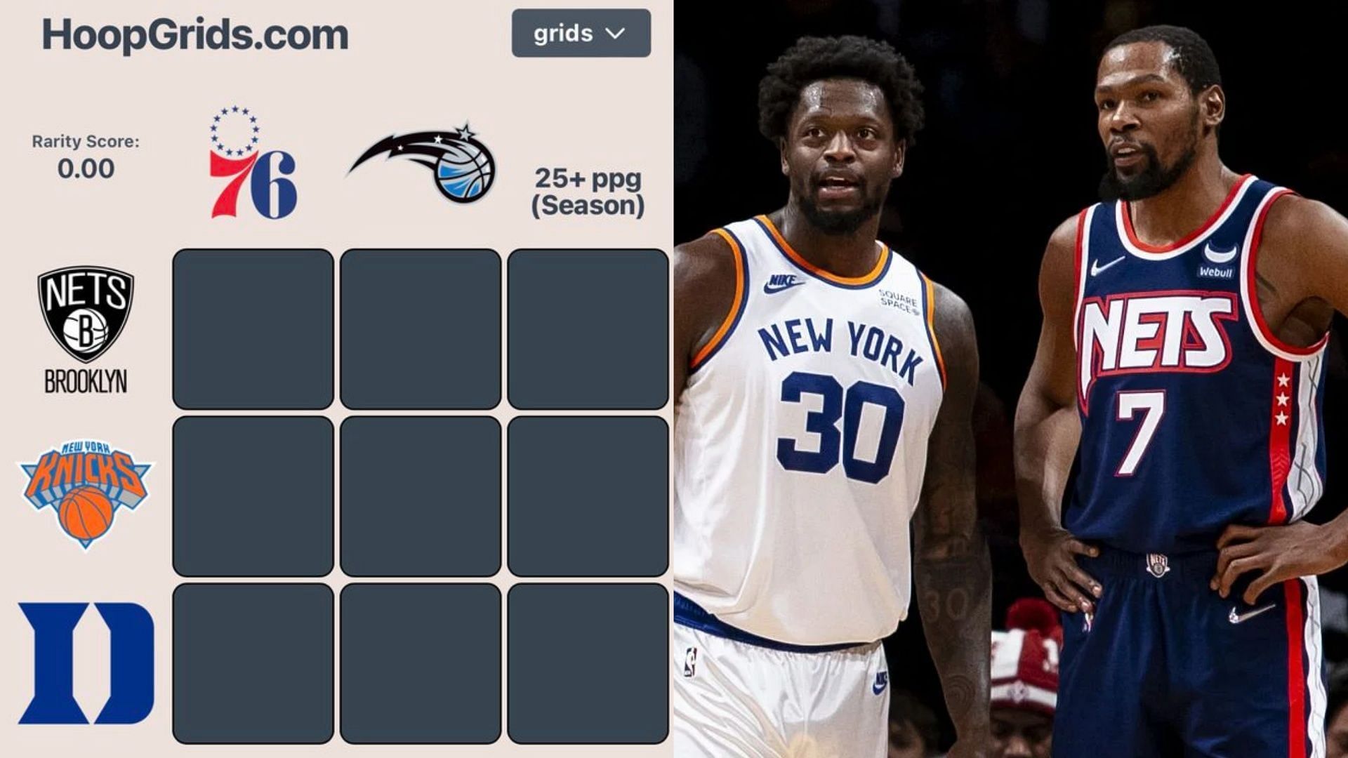NBA Hoopgrids (July 15), and Julius Randle and Kevin Durant.