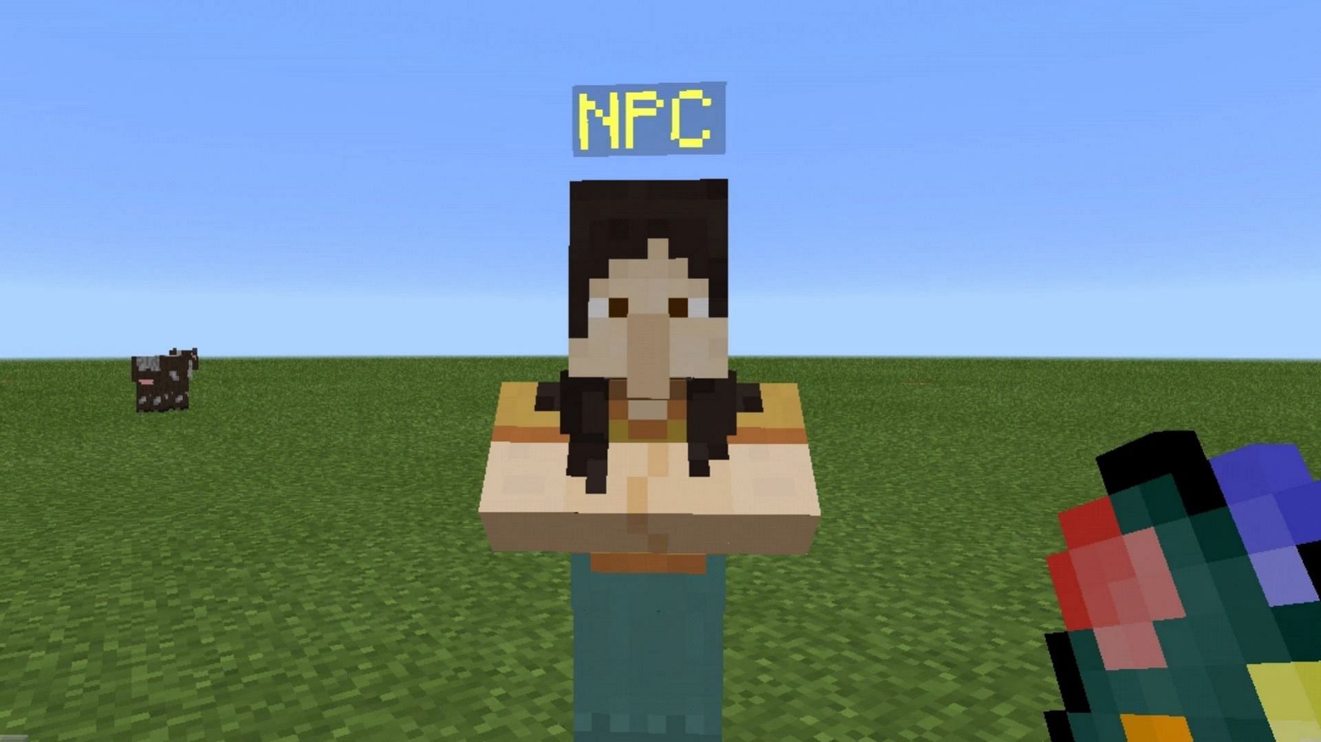 An NPC does not spawn naturally in a world and can only be spawned using eggs or commands in Minecraft (Image via Mojang)