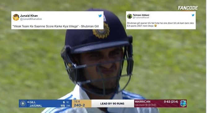 "Weak team ke saamne score karke kya milega" - Fans react as Shubman Gill departs for just 6 in new role during IND vs WI 1st Test
