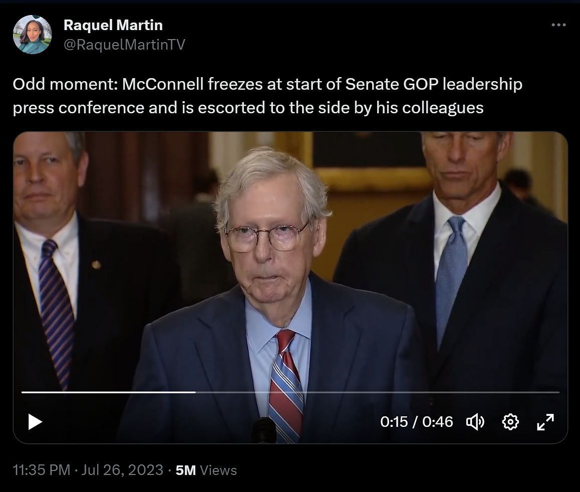 McConnell&#039;s pause went viral (Image via Twitter)