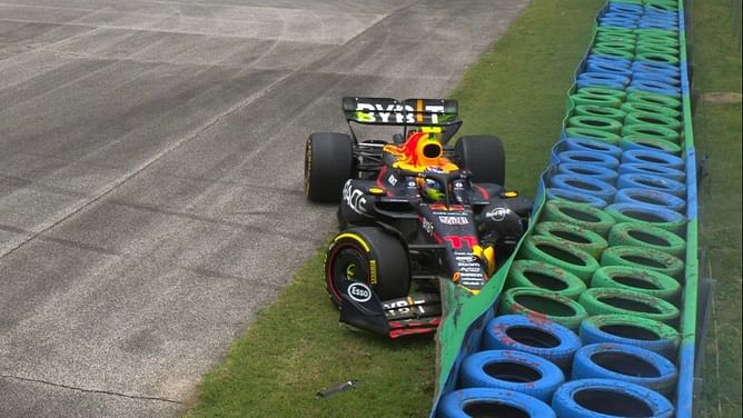“Sergio Perez destroying the Red Bull upgrades before even testing them” - F1 fans react to the Mexican driver’s FP1 crash