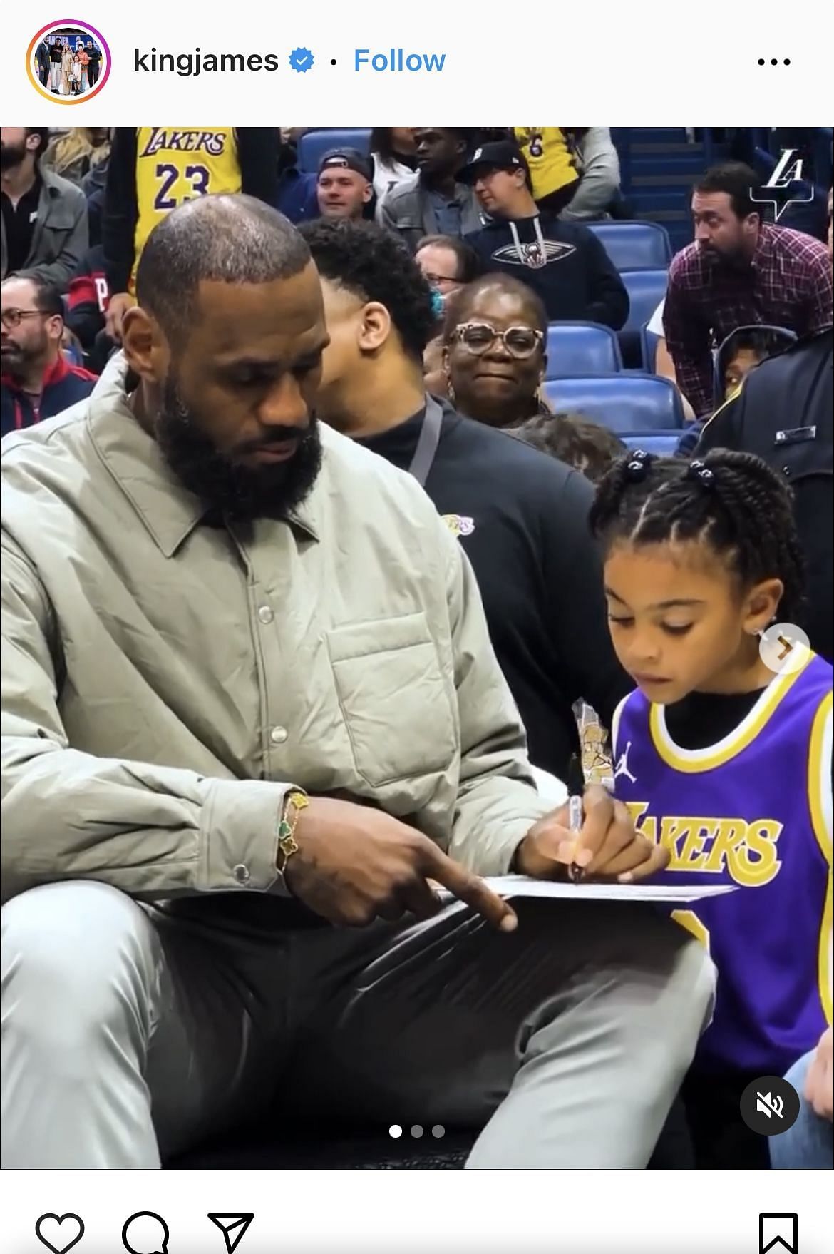 LeBron James posts a video of the special moment with a fan