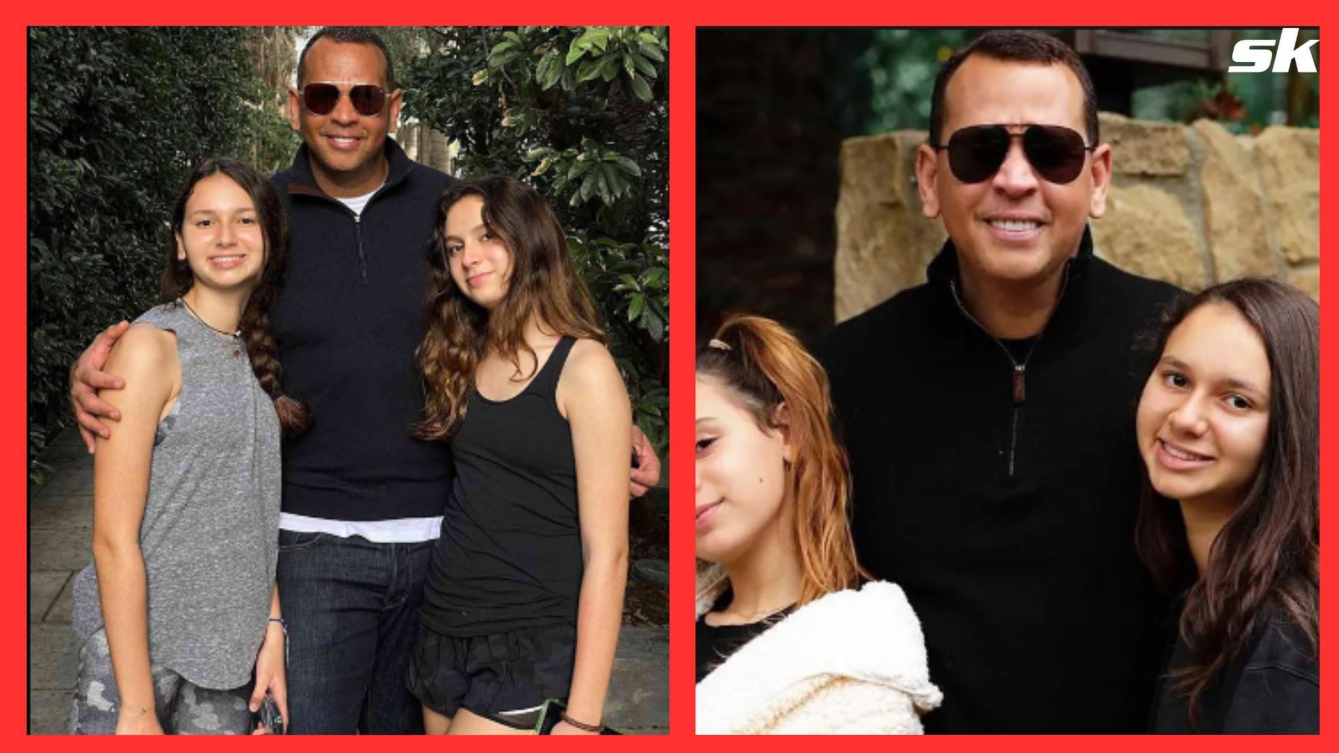 Alex Rodriguez along with his daughters
