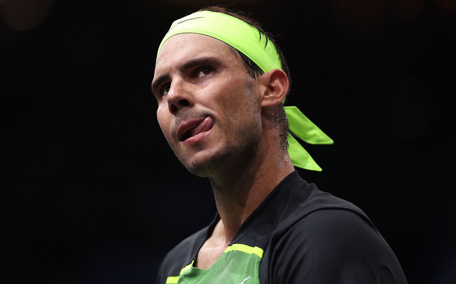 Rafael Nadal pictured at the Rolex Paris Masters - Day Three.